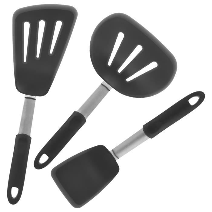 Set De 7 Pièces Avec Support FTNESGYM Lot De 7 Ustensiles De Cuisine En Silicone Avec Sans BPA Antiadhésif Poignées Ergonomiques