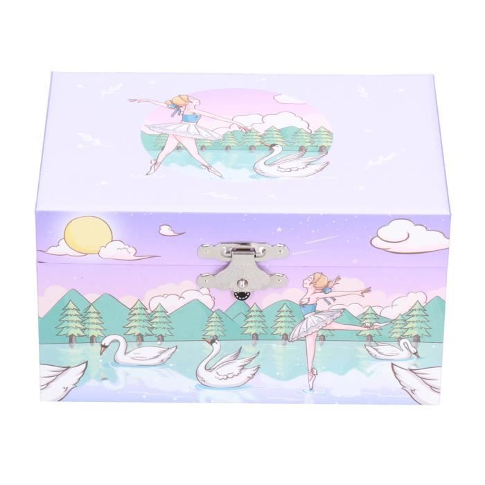 Boîte à Bijoux Musicale En Forme De Cœur Avec Ballerine - Pour Fille - Organisateur Bijoux Et Décoration Chambre - Dimensions 15.3x14x20.5 Cm