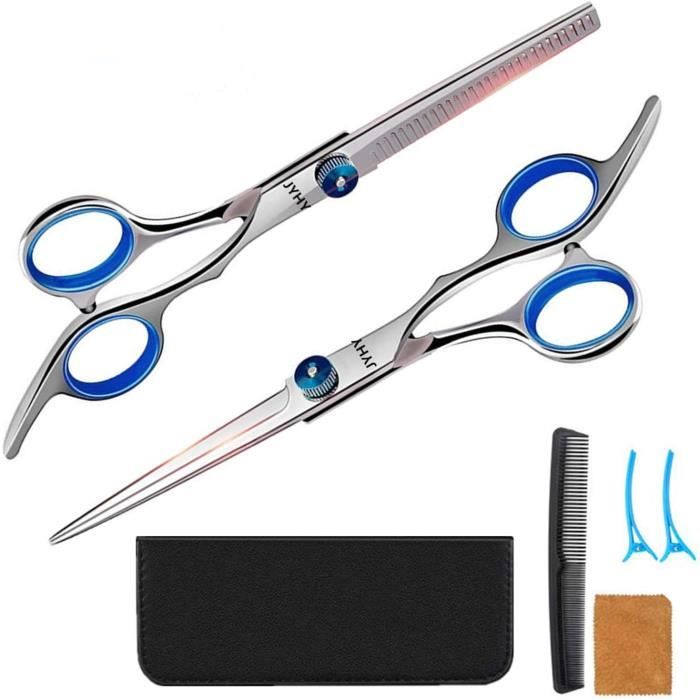 Ciseaux De Coiffeur Professionnels TK Plus - Lot Pour Barbe Et Cheveux, Acier Inoxydable, Longueur 14 Cm - Garantie 3 Ans
