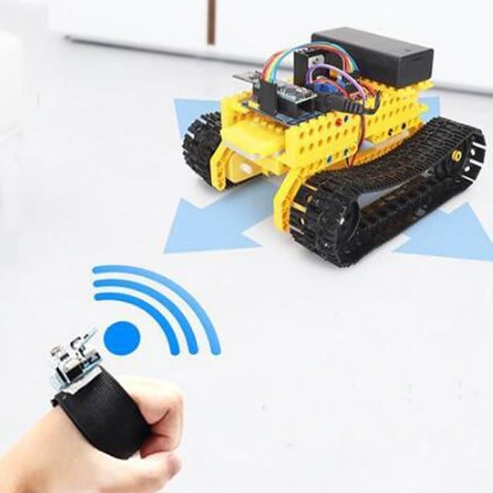 Tank Kit de voiture intelligent, Tank Tracked Robot avec Contrôle gestuel, Codage Mécanique DIY pour Enfants Ados Adultes