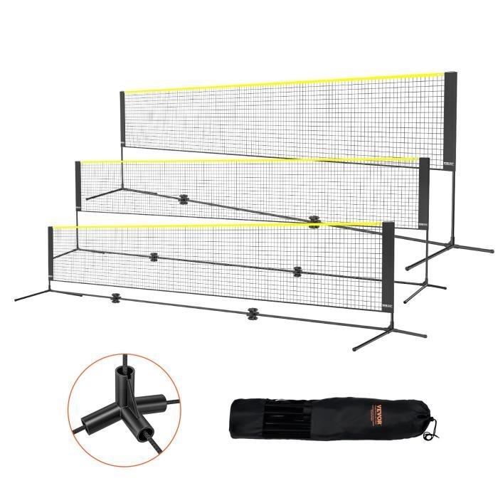 Filet De Badminton Portable 6.1x0.76m - Sans Nœud, Pliable, Pour Jardin, Plage, Volley, Tennis