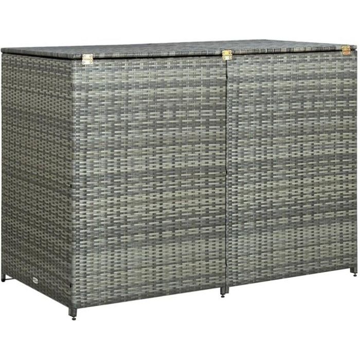 VidaXL Abri de poubelle double Résine tressée Anthracite 148x77x111cm