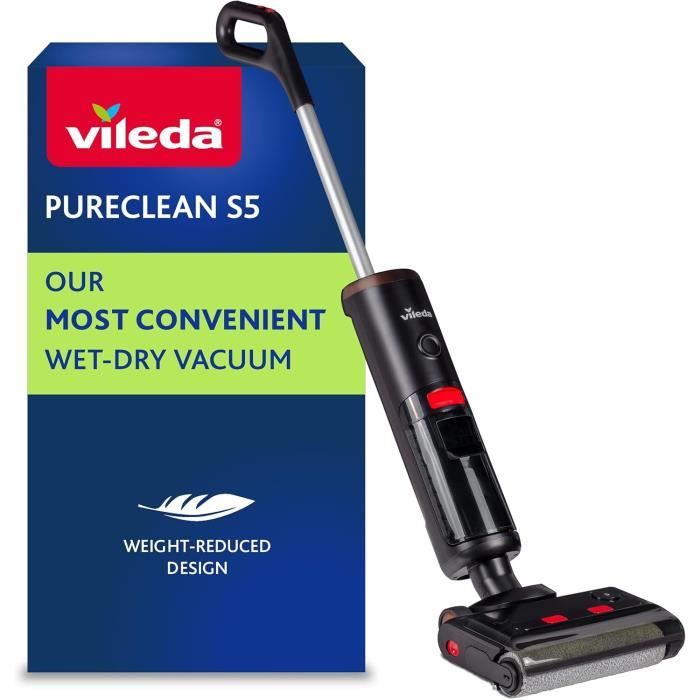Vileda PureClean S5 Aspirateur Laveur sans Fil Aspirateur Sec et Humide Nettoyeur de Sol Intelligent sans Fil Auto Nettoyant et Léger Longue Durée de Vie - vue 1