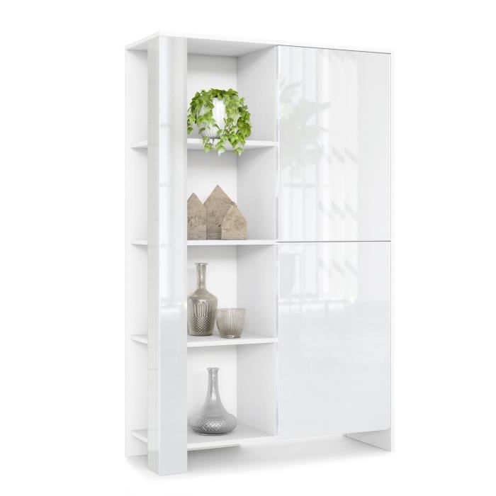 Buffet 2 portes et 3 tiroirs VENUS blanc laqué brillant/Kadiz 181 cm