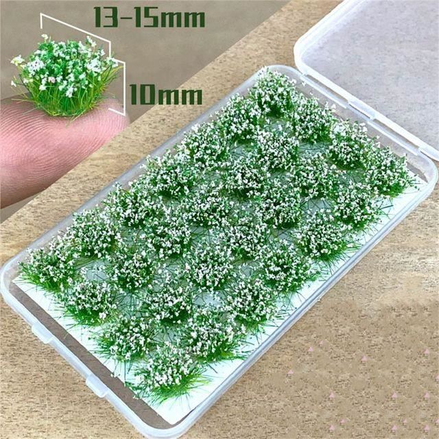 Yardwe 2feuilles Décor De Touffes De Gazon Artificiel pour Modélisme De Végétation Miniature pour Scènes De Train Jardins Et Maquettes Architecturales