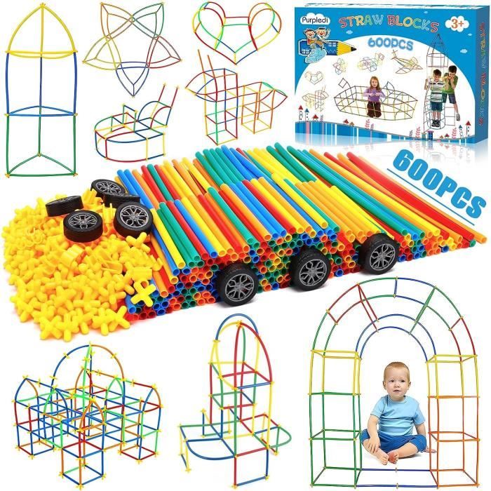 Jeu d'assemblage en paille 600pcs - ZGEER - Construction créative pour enfant