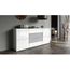 Vladon Commode Buffet Pavos V2, Corps En Blanc Mat - Façades En Gris