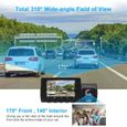 Abask A8 Caméra de Voiture 4K 1080P GPS DashCam Angle 310° G-sensor HDR Vision Nocturne Infrarouge Surveillance du stationnement-1