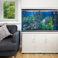 MonsterShop – Aquarium à bords Blanc et Noisette de 300 Litres, Meuble de Support Blanc, 143,5cm(h) x 120,5cm(l) x 39cm(p)-1