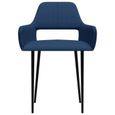 Joli & Mode 4707 - Lot de 6 Chaises de salle à manger Design Moderne - Siège de Salon Chaise de salon Bleu Tissu-1
