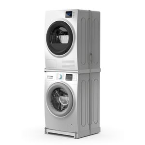 Kit De Superposition Universel Lave-linge Et Sèche-linge Avec Tablette Et étendoir - Blanc, Support 100 Kg - 2