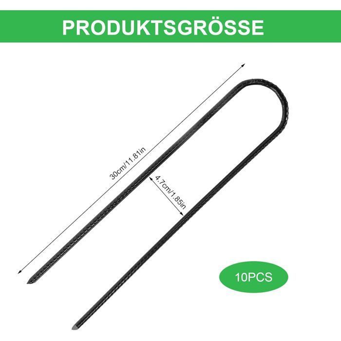 Lot De 10 Piquets De Tente En Acier Galvanisé, 30CM Sardines Piquet Jardin 8 Mm D Epaisseur Piquets De Sol D Agrafes De Jardin Pour Tentes Auvents Pavillons Trampoline Poulailler Lot De 10 Piquets De Tente En Acier Galvanisé, 30CM Sardines Piquet Jardin 8 Mm D Epaisseur Piquets De Sol D Agrafes De Jardin Pour Tentes Auvents Pavillons Trampoline Poulailler