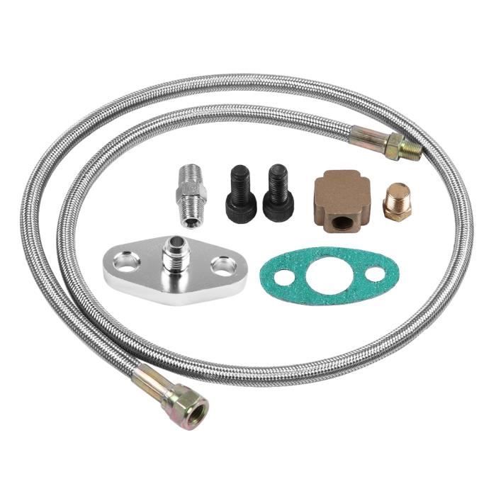 Ligne D'Alimentation En Huile Turbo Charge Acier Tressé 36 Pouces - 1/8 NPT - Compatible T3 T4 T70
