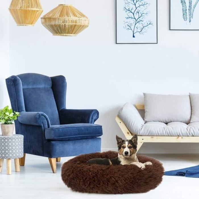 Lit Pour Chien Et Chat En Forme De Coquille - Doudou Moelleux Avec Bord Surélevé - Lavable - Gris, 50 Cm - 11
