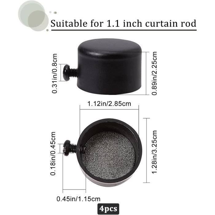 4 Embouts De Tringle à Rideau En Cristal Artificiel - Décoration Pour Tringle 28mm De Diamètre - 6