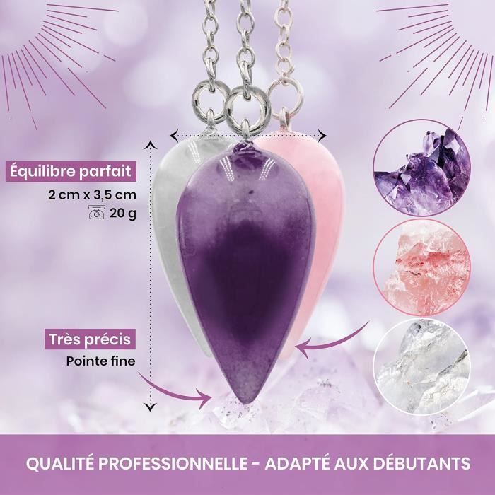 Pendule Divinatoire De Radiesthésie X3 Pack 3 Pendules Goutte D