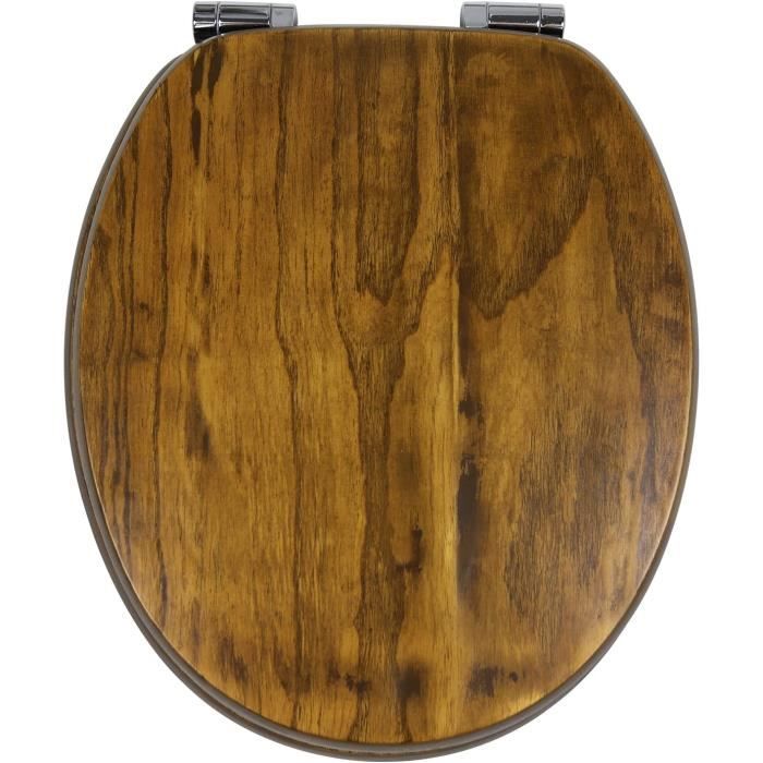Abattant WC en bois blanc et naturel RETIF cuvette wc bois