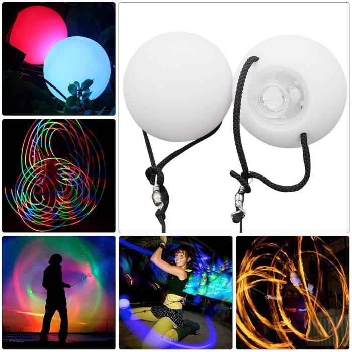 PLLYPE LED Poi Balls – Bolas Lumineuses Arc-en-ciel Pour Débutants, Enfants Et Adultes