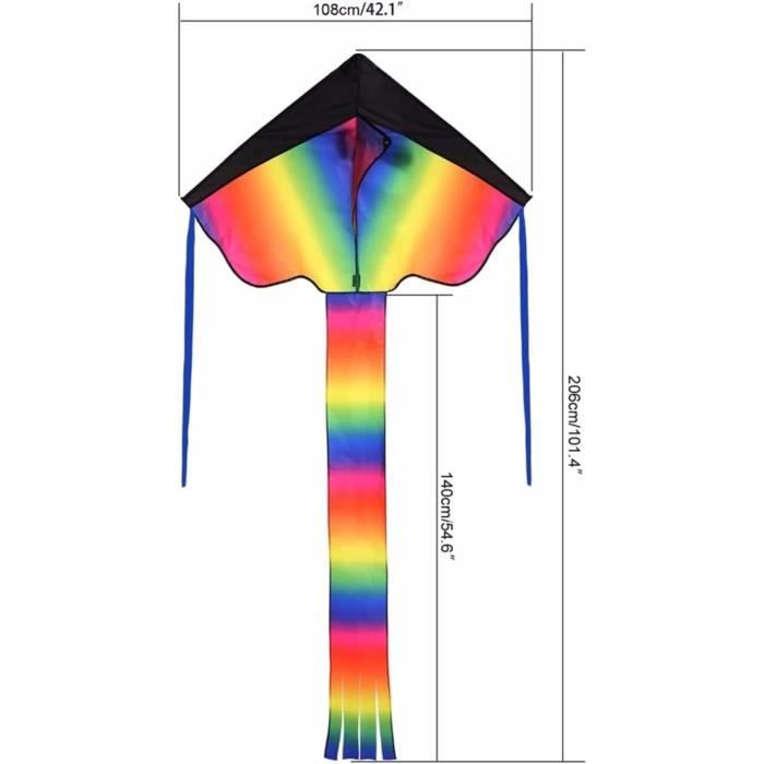 Cerf-Volant Requin 80x82 Cm – Pour Enfants Et Adultes, Corde 50 M, Facile à Monter, Idéal Plage, Parc, Jardin (Polyester + Fibre Verre)
