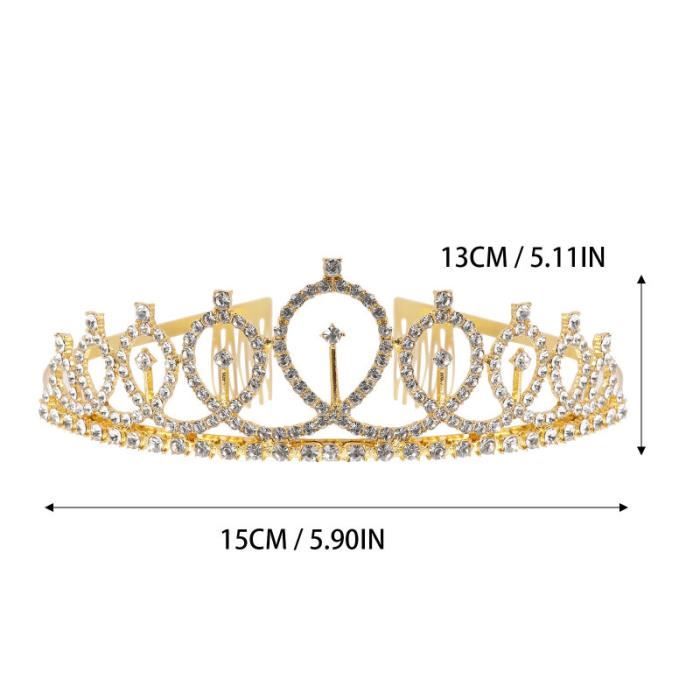 Couronne Anniversaire Or + Écharpe Satin - Set Princesse Pour 13, 15, 16, 18, 21 Ans