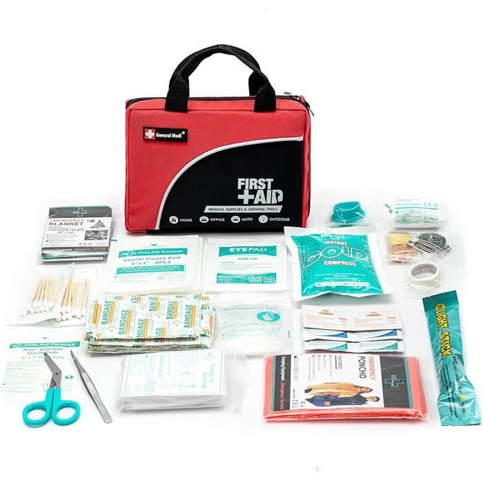 General Medi Trousse de Premiers Secours Composée de 160 Articles pour