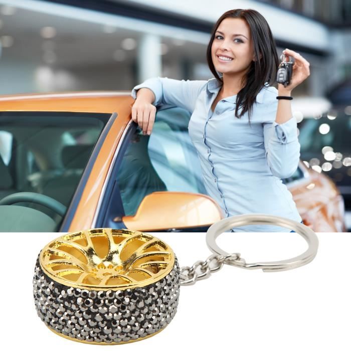 Tbest Porte-clés de voiture en strass Bling voiture porte-clés à la mode  strass porte-clés décorations de clés de voiture