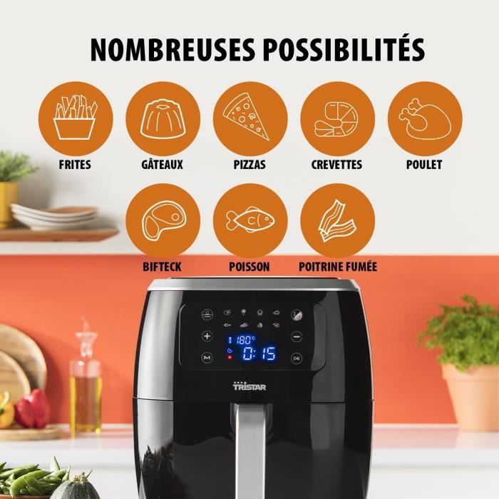 Friteuse Sans Huile Airfryer TRISTAR 4,5 L 1500 Watts