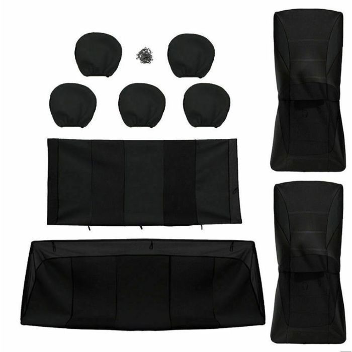 Housses De Siège Auto Universelles - Lot De 4 Pièces (2 Assises, 2 Dossiers), Noir, Protection