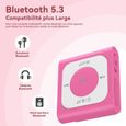 AGPTEK 64Go MP3 Bluetooth 5.2 Sport avec Clip, Lecteur de Musique Portable avec Radio FM Son HiFi Capacité de 13000+ Titres, Rose-2