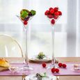 2 Pièces Verre Trompette Vases à Martini en Verre Centres de Table de Mariage 40cm Hauteur pour la Décoration de la Maison Affich190-2