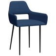 Joli & Mode 4707 - Lot de 6 Chaises de salle à manger Design Moderne - Siège de Salon Chaise de salon Bleu Tissu-2
