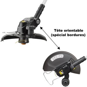 Débroussailleuse Sans Fil 3-en-1 Avec 2 Batteries - Tête Rotative 90° Pour Jardin Et Élagage