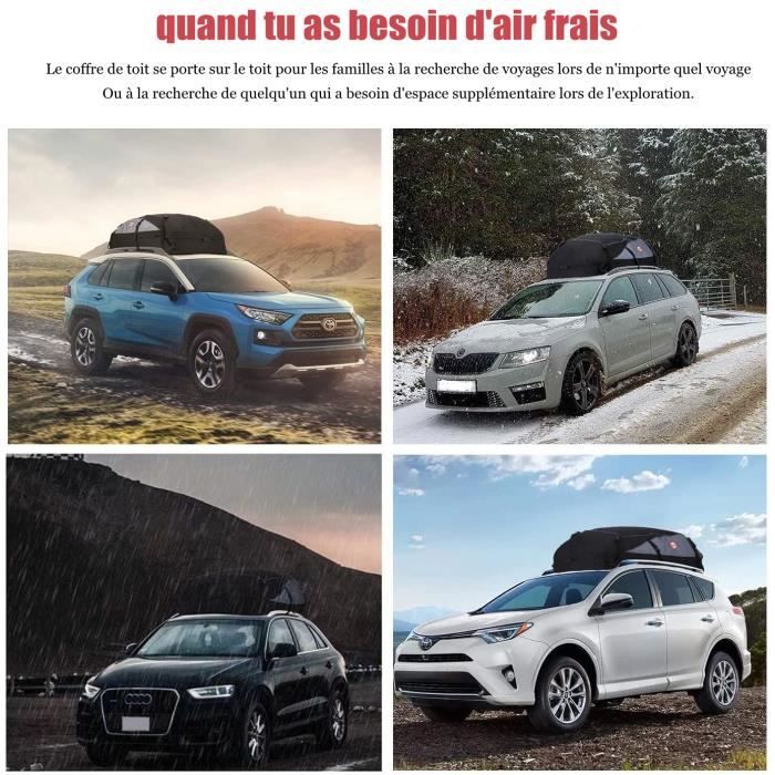 YADODO 651L Sac De Toit Voiture Coffre Souple Étanche 900D - Pliable Universel Pour Tous Véhicules