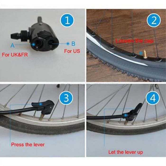 Pompe à pneu de vélo avec manomètre haute pression - Noir - Gonfleur manuel  de boule - Cdiscount Sport