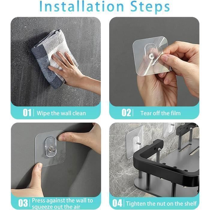 Étagère D'évier De Cuisine En Acier Inoxydable, Support D'éponge Adhésif, Tuyau De Drainage, Support De Séchage, Crochet Mural, Organisateur D'accessoires