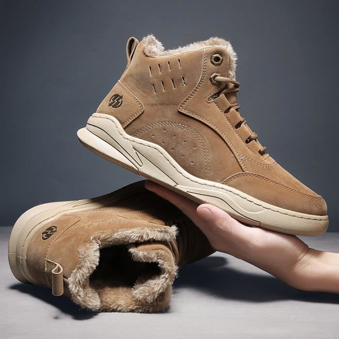 Bottes homme chaudes doublées en polaire