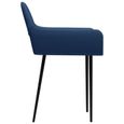 Joli & Mode 4707 - Lot de 6 Chaises de salle à manger Design Moderne - Siège de Salon Chaise de salon Bleu Tissu-3