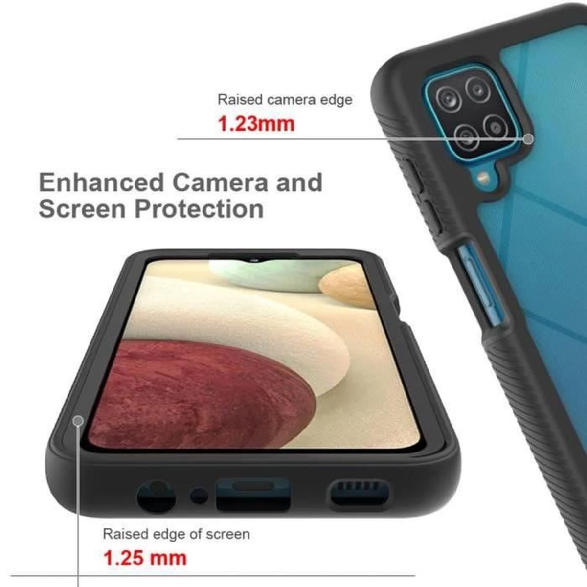 Verco Armor Coque Compatible avec Samsung Galaxy A12 et Samsung M12 Étui Antichoc Coque Housse pour l'extérieur Bleu