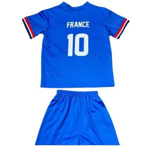 FFF - Ensemble Maillot De Foot Et Short Jogging Enfant France N10 Bleu