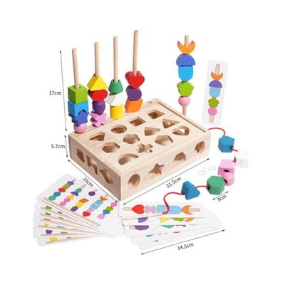 Jouet Montessori Enfant 1 an - Jeux Sensoriels Educatifs en Bois à Empiler