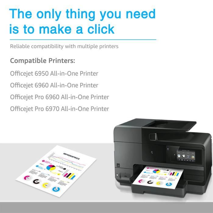 OK-INK Compatible HP 903 XL 10 Cartouche d'encre pour HP Officejet 6950 6951  6954, HP OfficeJet Pro 6960 6970 6963 6965 - Cdiscount Informatique