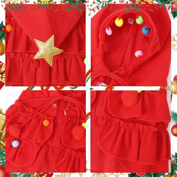 Ensemble de tenues de Noël artisanales pour poupées de 17 cm, bonnet de Père Noël haut de gamme avec nœud et cape, vêtements de - Jeux - Jouets