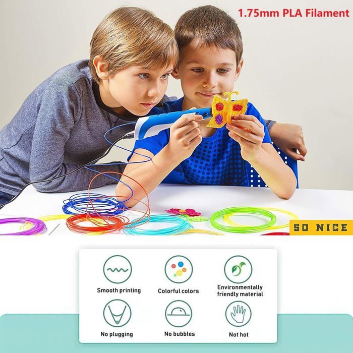 Filament PLA pour stylo 3D - DOK - 16 couleurs - 5 m chacun - 80 m ...