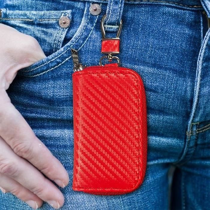 Pochette Faraday Anti-RFID Uxcell - Bloque Signaux - Couleur Rouge - Protection Contre Le Vol De Données
