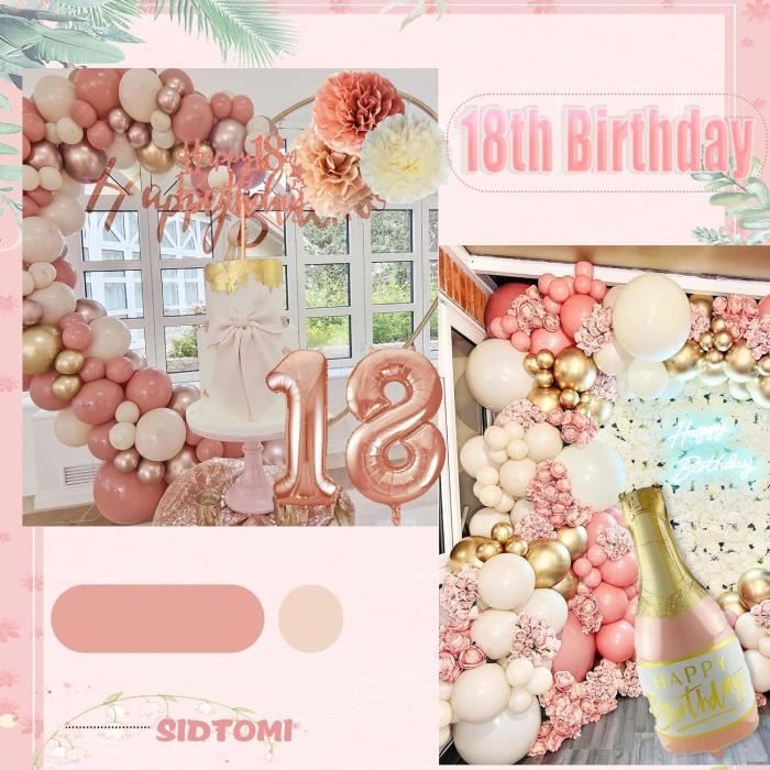 Kit 18 Ans Fille - Couronne Et Lunettes En Or Rose - Décoration Fête, Cadeau Anniversaire, Ajustable Et Glamour