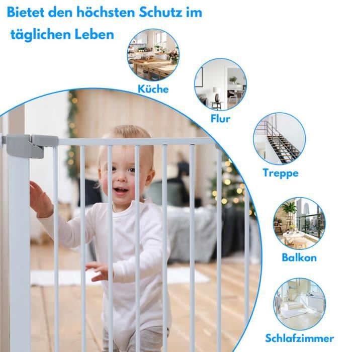NORDLINGER PRO - Nordlinger pro barriere de sécurité enfant prune- 69 a 107  cm - bois - pivotante - ouverture facile