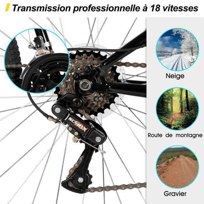 VTT Probike 27,5 Pouces 21 Vitesses - Cadre Acier, Freins V - Pour Hommes/Femmes 170-185cm
