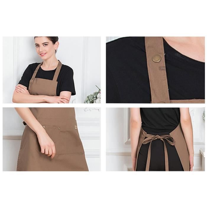 Tablier de Cuisine Homme et Femme Etanche Reglable Tablier pour Homme et Femme Tablier Cuisine Professionnel avec Poches Noir Cdiscount Maison