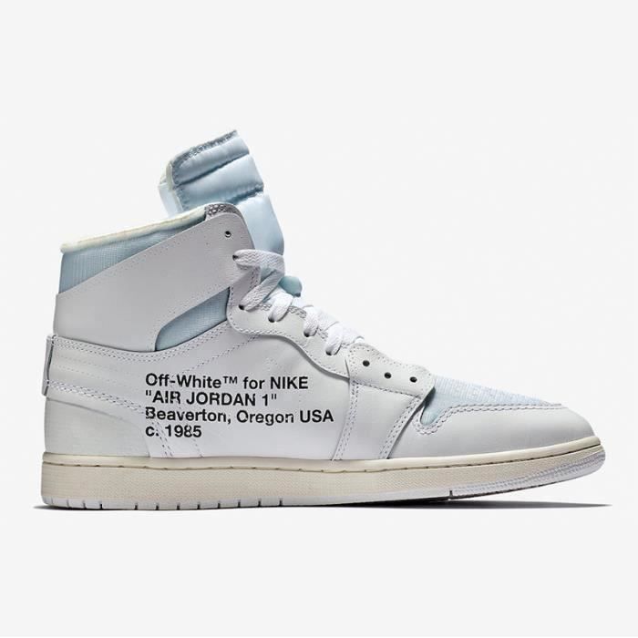 Off White x Air Jordan 1 Retro High Chaussures de Basket AJ1 Femme Homme Pas Cher Blanc blanc. Cdiscount Sport