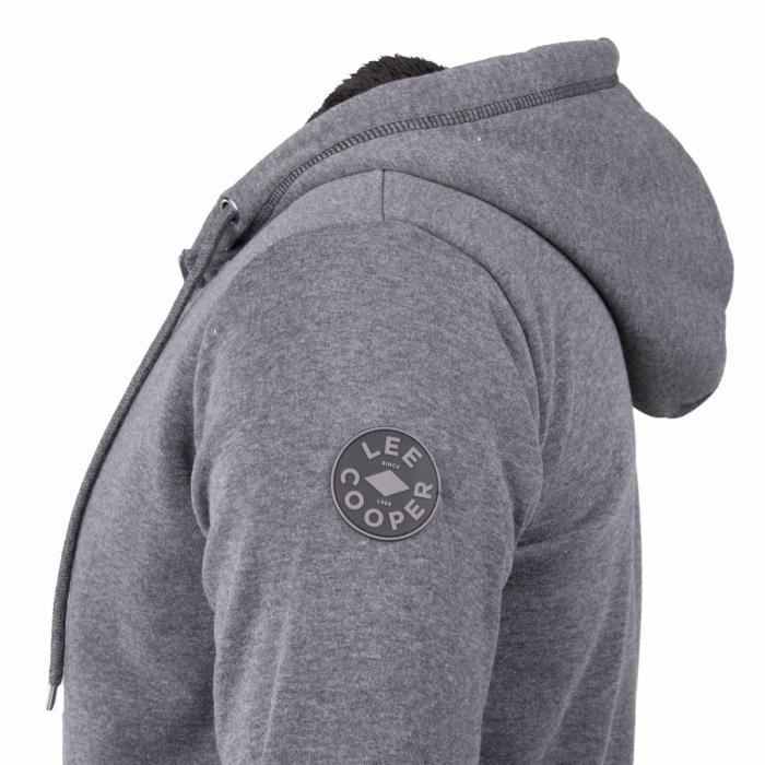 Sweat full zip fouree scotland Homme LEE COOPER Gris fonce Cdiscount Pret a Porter